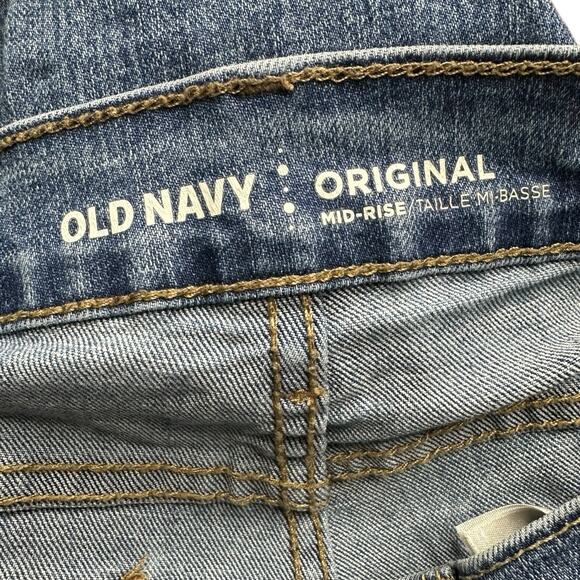 Old Navy Jeans Original Mid Rise Raw Hem Stretch Denim Womens Size 8 Long Tall - Picture 5 of 8